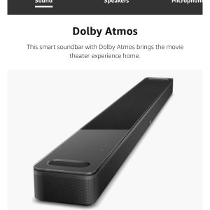 Bose Smart Soundbar 900 Dolby Atmos with Alexa Built-In, Bluetooth connectivity - Brand new [Black]
