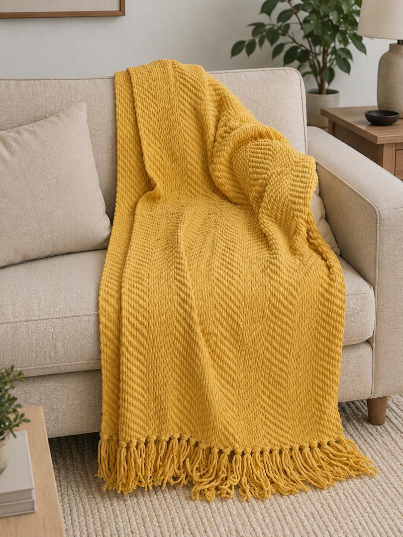 Knitted Throw Blanket for Couch and Bed - Image 2