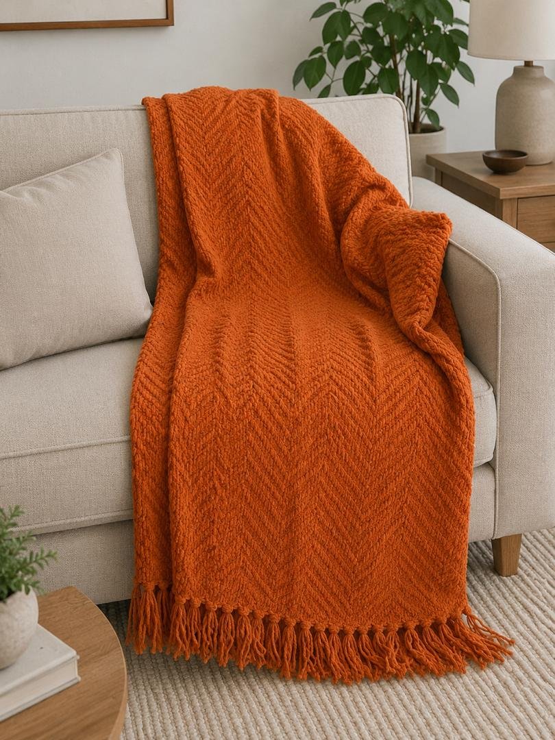 Knitted Throw Blanket for Couch and Bed - Image 3