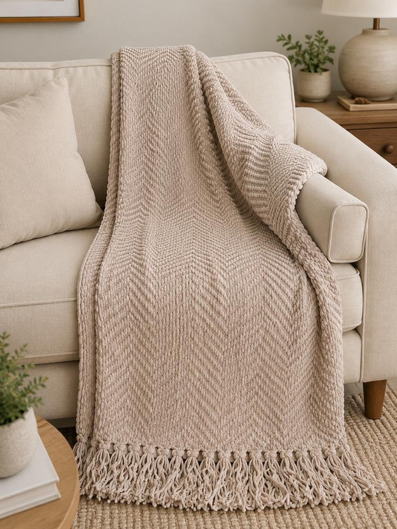 Knitted Throw Blanket for Couch and Bed - Image 4